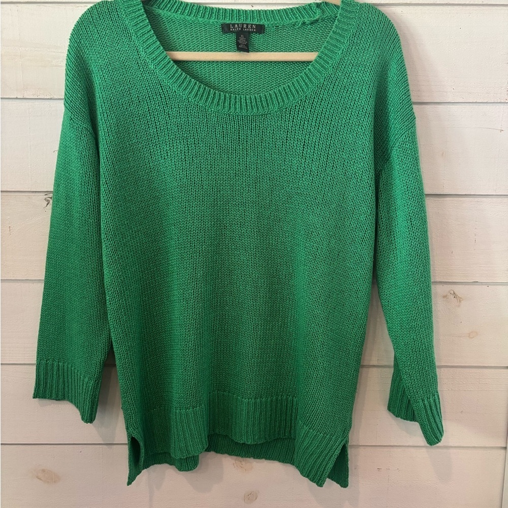 Lauren Ralph Lauren Green Crew Neck Sweater Classic Sweater DressKnit in size XL